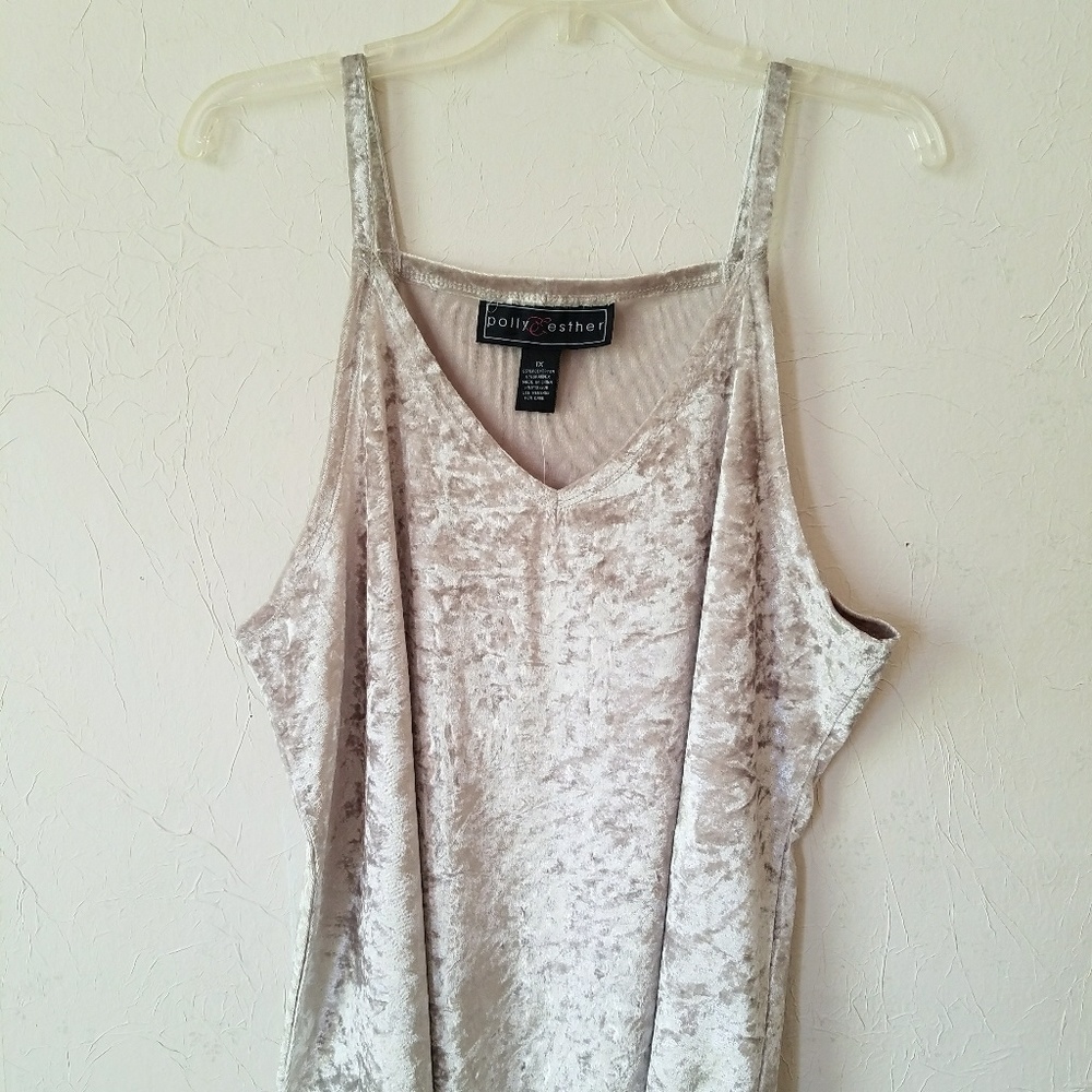 Rue21 Gray Velvet Cami - Size 1X
